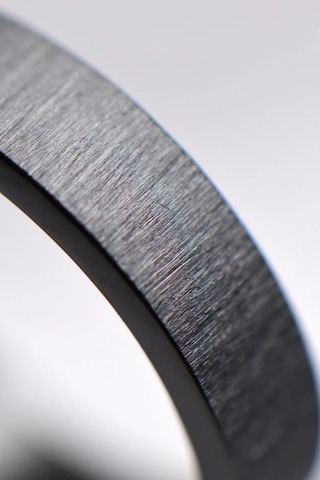 4mm Mat Fırçalanmış Düz Kadın Erkek Çelik Yüzük Alyans Cl45 Siyah