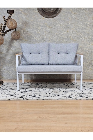 İkili Beyaz Boyalı Bahçe - Balkon - Mutfak Çay Seti Takımı Bahçe 001