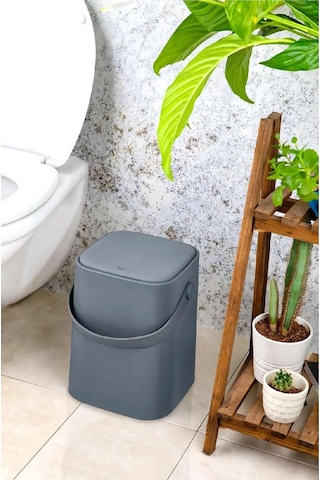 Tuffex Çöp Kovası Sihirli 8lt Büyük Antrasit Tp693-16 Gri