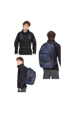 Dada 09 17,3 inç Lacivert Laptop Sırt Çantası 60 Litre Usb Typc-E Aparat Darbe Emici Koruma