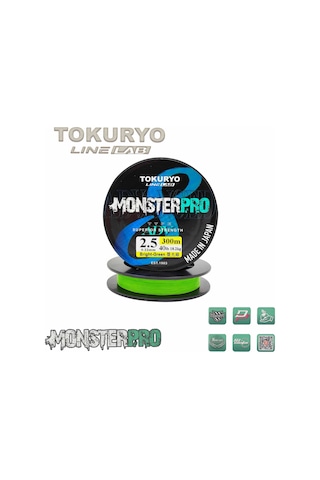 Tokuryo Lıne Lab Monsterpro X8 2.5pe 0.22mm 40ıb 18.2kg Bright-gr