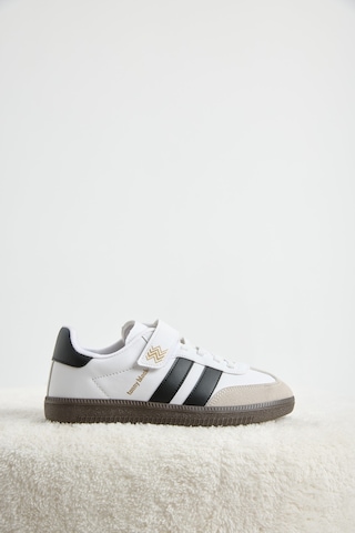 Tonny Black Termo Taban Yanı Şeritli Cırtlı Bağcıklı Sneaker Çocuk Unisex Beyaz Siyah Sneaker Tbzer040 Beyaz - Siyah