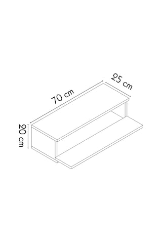 Lena 70cm Duvara Monte , Kapaklı, Modern Dresuar-antrasit-gümüş Antrasit-gümüş