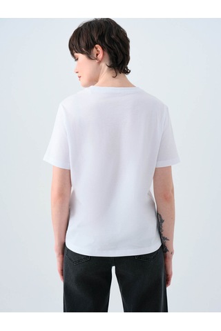 Loft Regular Fit Beyaz Kadın T-shirt Lf2039129 Beyaz