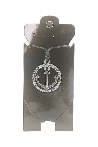 Kore İp Askılı Ve Krom Çelik Kaplamalı Unisex Tribal Kolye Gümüş10