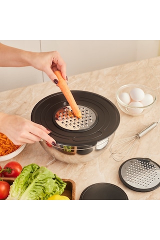 Karaca Karıştır-pişir-sakla 18 Parça Servis Gereçli Çelik Tencere Seti Gümüş