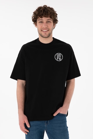 U.S. Polo Assn. Erkek Oversize Fit Bisiklet Yaka Siyah Tişört 50305904-VR046