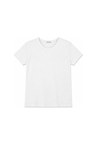 Vadon 1003 Kadın Pamuklu Slim Fit Bisiklet Yaka Yumuşak Dokulu Basic T-shirt Beyaz