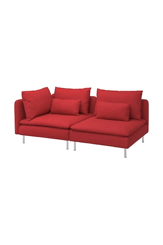 Ikea Kırmızı Konforlu Kanepe - 3'lü Kanepe