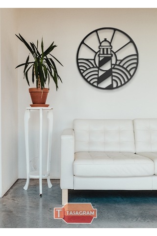 Deniz Feneri  Görselli Metal Tablo