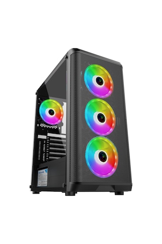 Gametech Wolf 4 x120 MM Rainbow Fanlı Oyuncu Bilgisayar Kasası