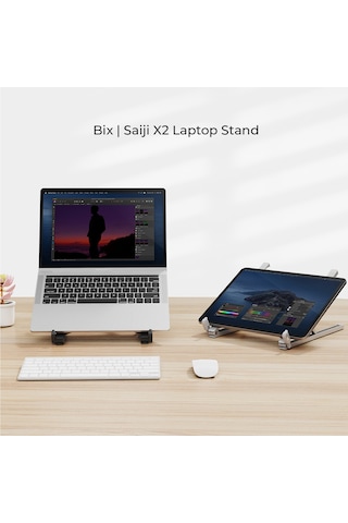 Bix Saiji X2 Taşıma Çantalı Alüminyum Notebook Laptop Standı