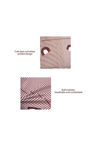 Kosona Pembe Ayı Desenli Poliester Fırın Apron - Yağ Ve Lekeden Koruma, Cepli, Ayarlanabilir Bel Kemerli, Ev İşleri Ve Mutfak Kullanıma Uygun