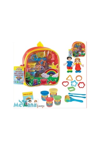 Sırt Çantalı Oyun Hamuru Seti Kalıplı Oyun Hamuru Art Craft