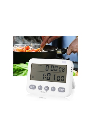 Xindoker Çift Ekranlı Mutfak Zamanlayıcı: Saat, Geri Sayım, Alarm Ve Hafıza Özelliği - Manyetik Ve Asılabilir Tasarım