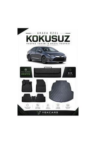 Toyota Corolla 2021 Model Aracınıza Özel 4d Karbonlu Kauçuk Paspas Takımı Ve Bagaj Havuzu