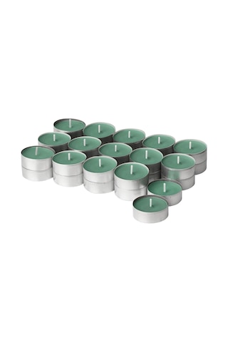 Kokulu Tealight Mum, Açık Yeşil, 3.5 Saat, Çimen Acı Kahverengi