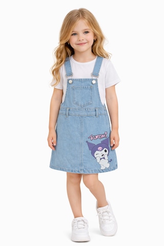 Kız Çocuk 3/7 Yaş Kuromi Denim Kot Jile Elbise Mavi