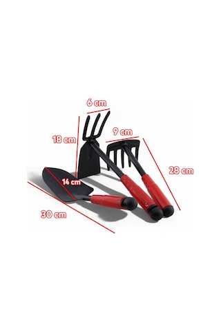 Hobi Çapa Tırmık 3'lü Set Metal Bahçe Tarla Çim Peyzaj Bitki Çiçek Ekme Toprak İşleme Küreği Küçük Sku: Smgstk99af39fd08