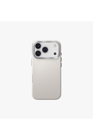 Apple Uyumlu iPhone 17 Pro Kılıf Lyden Vegan Deri Kaplama İnovatif Görünüm Magsafe Premium Kapak Gri