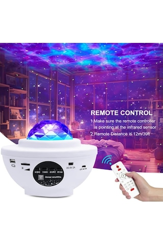 Uzaktan Kumandalı Led Starlight Projektör-beyaz Beyaz