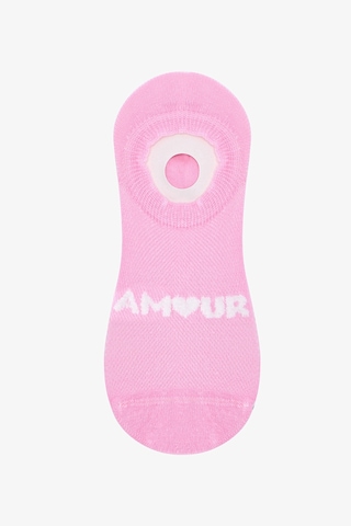 Penti 3 Çift Burun Dikişsiz Pamuklu Renkli Amour Slogan Desenli Sneaker Çorap