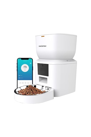 Qq023 Akıllı Kedi Köpek Mama Kabı, Tuya App-wifi Uzaktan Kontrol, 4lt Hazne, Metal Kase