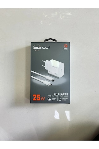 Apricot İki Ucu Type-c Hızlı Şarj Kablosu Ve Adaptörü 25w