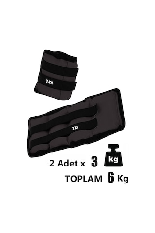 3 Kg X 2 Adet Siyah El Ayak Bileği Ağırlığı + Atlama İpi Siyah