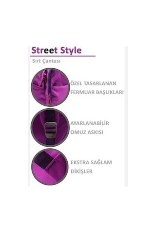 Delta Spor Street Style Sırt Çantası Özel Tasarım Kullanışlı Spor Çanta Mor