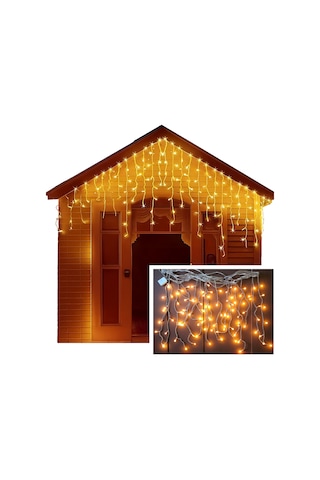 Upway 8 Modlu Saçaklı 96 Led - Ev Balkon Bahçe Parti Sınıf Dekoratif Aydınlatma Sarı