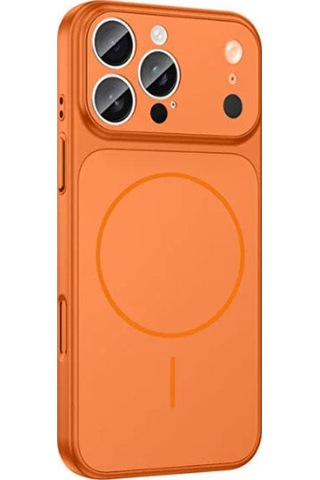 Mi7a Apple Uyumlu iPhone 15 Ag Glass Koruyucu Kılıf 17 Pro Max Görünümlü Turuncu