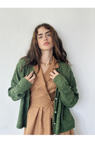 Retrobird Lady Kruvaze Midi Elbise Kadın Taba-13442-taba