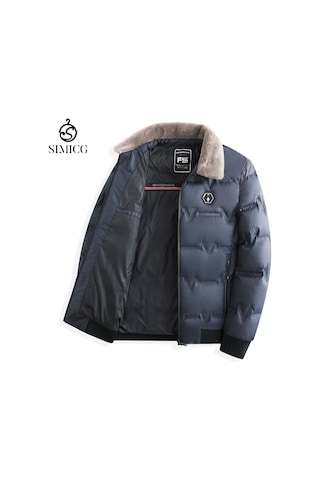 Sımıcg Erkek Yaka Kışlık Pamuk Ceket Mavi Koyu Mavi