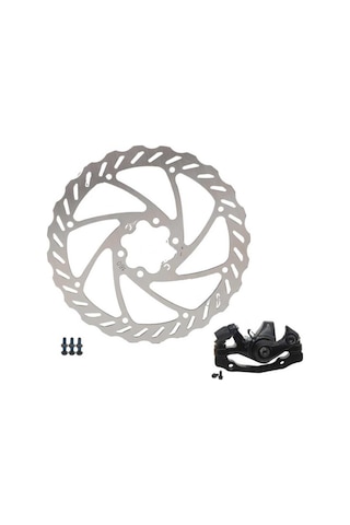 Rectus Bisiklet Fren Kaliperi + 160 Mm 6 Vidalı Rotor Seti Bisiklet Disk Fren Ön Rotor+kaliper Set