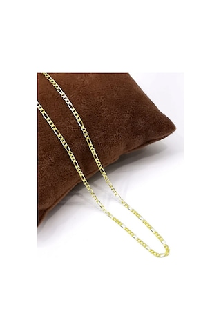 Omar Silver Unisex Extra Ince Figaro 1,9 Mm Gold Altın Kaplama 92