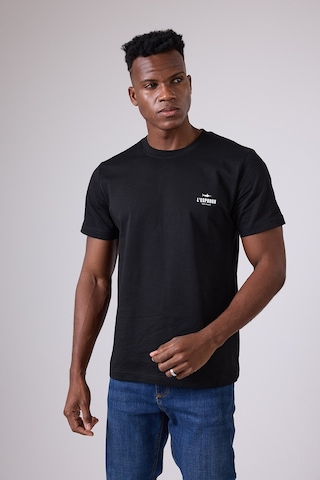 Marıne Tee Deniz Temalı Ribana Bisiklet Yaka Pamuk T-shirt-3144 SIYAH