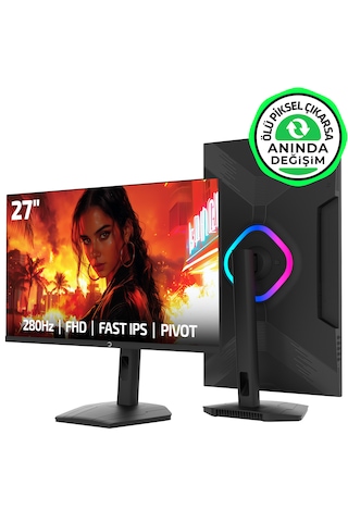Gamepower Lunis L60 27'' 260hz 0.5ms Fast Ips Fhd Rgb Pivot Gaming Monitör Ölü Piksel Garantili