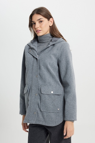 Regular Fit Normal Kesim Kapüşonlu Gri Parka Ceket W242742035 Gri