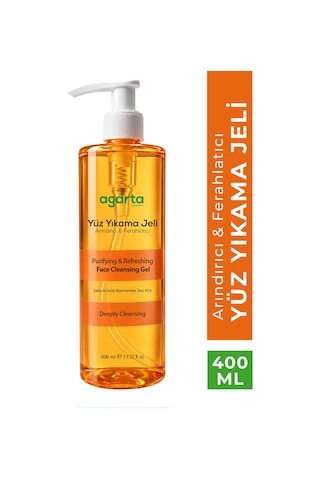 Agarta 2li Set Naturel Skin Rejuvanating Yenileyici Serum Canlandırıcı Yüz Temizleme Jeli Turuncu