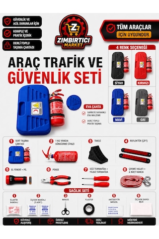 Trafik Ve Lüx İlk Yardım Setli Tüvtürk Onaylı Yeni Mevzuata Uygun Mavi