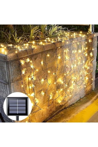 Soulader Su Geçirmez 200 Led Solar Aydınlatma Bahçe Dış Mekan Aydınlatma Dekoratif Işıklı Zincir Sarı