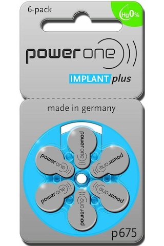 Powerone Implant Plus 675 Numara İşitme Cihazı Pili 6 x 10'lu