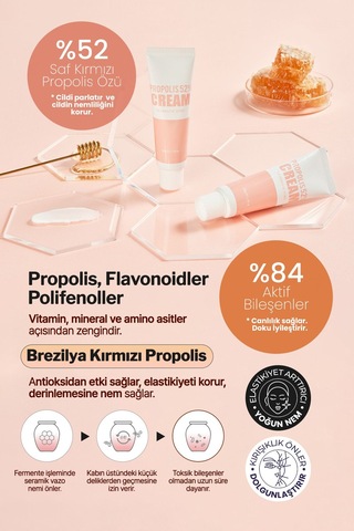 Derma Factory %52 Kırmızı Propolis İçeren Antioksidan Bakım Kremi Derma Factory Propolis Cream 50 ML