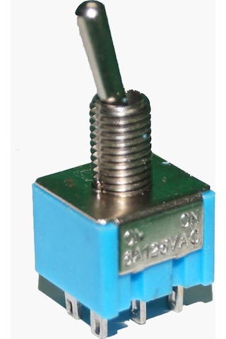 Mini Toggle Switch On-on 6 Pin 2 Kutup 6a 125vac Mavi Anahtar Mts-202
