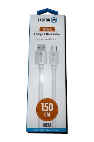 Factor M Type-c Data Şarj Kablosu 150cm Fm-2415t 1 Adet