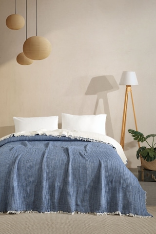 Varol 5 Katlı %100 Pamuk Müslin Yatak Örtüsü 230x240 Cm Lacıvert/cıftkısılık Lacivert