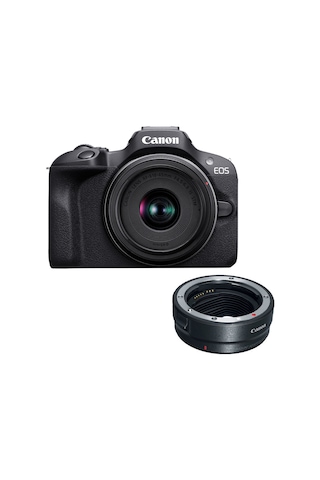 Canon EOS R100 RF-S 18-45 MM STM Aynasız Fotoğraf Makinesi + EF-EOS R Adaptör (Canon Eurasia Garantili)