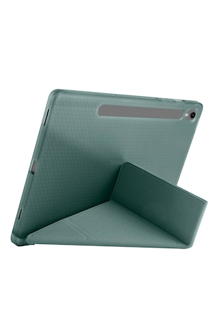Samsung Galaxy Tab S10 Fe İle Uyumlu Kılıf Tri Folding Kalem Bölmeli Katlanabilir Standlı Pu Deri Yumuşak Kapak Kapaklı Kılıf