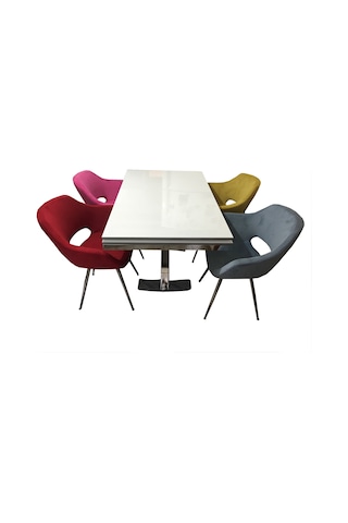 Masa X Takım model Metal transmisyon çelik nikelaj ayak Yan Açıl Glosspan Tabla Monaco Dökme sünger sandalye baby Face kalite kumaş Beyaz